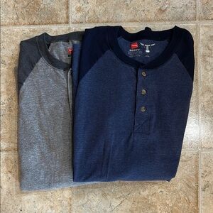 Hanes Henley Long Sleeve T-Shirts Bundle